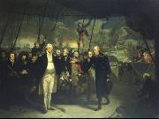 Daniel Orme Duncan Receiving the Surrender of de Winter at the Battle of Camperdown, 11 October 1797 oil painting on canvas